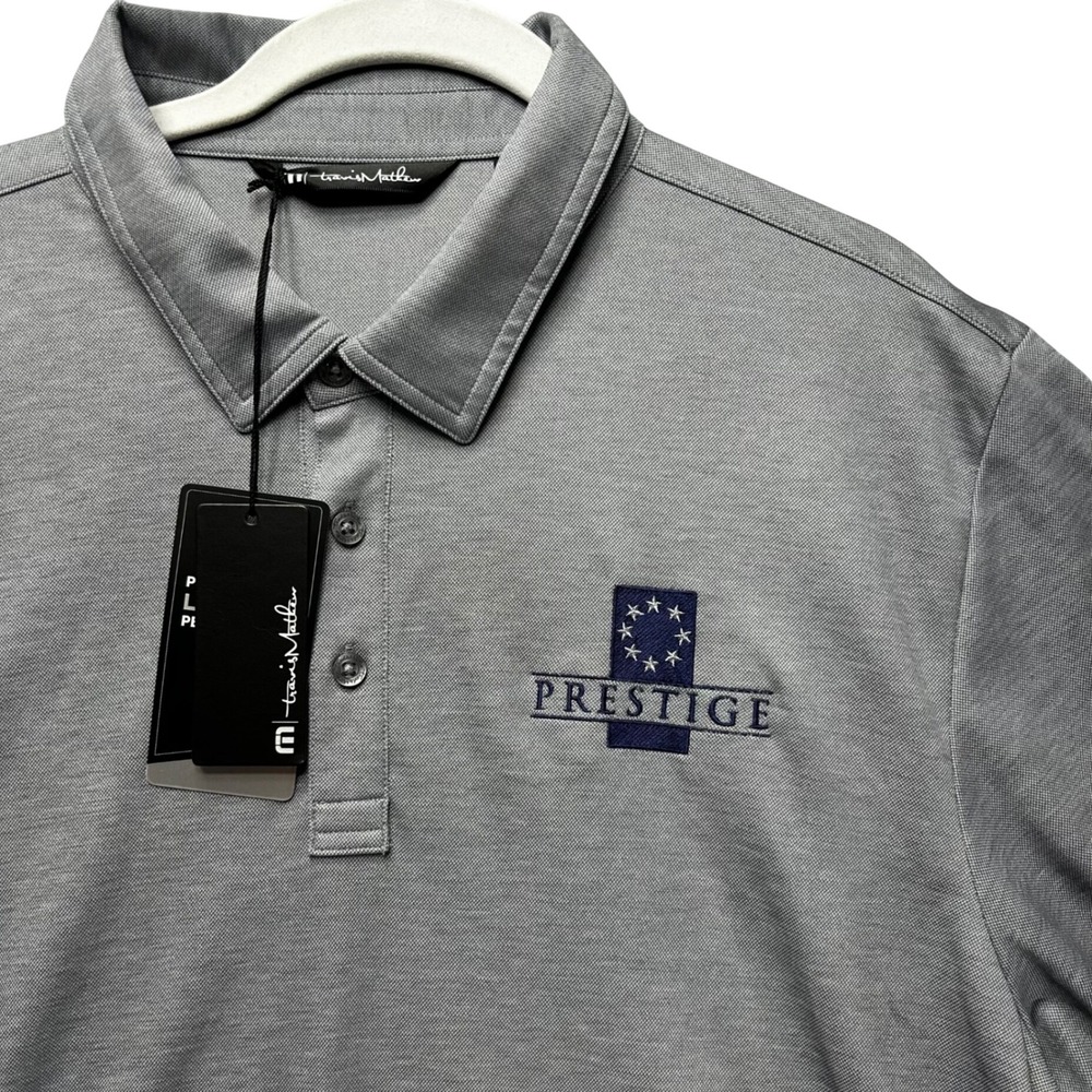 TravisMathew Polo Oceanside Heather Mens XL Grey Prestige Quiet Luxury Preppy